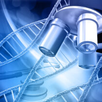 Abstract medical background Abstract medical background with DNA strands, microscope and stethoscope